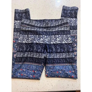 American eagle outfitters hi rise small blue paisley and floral leggings